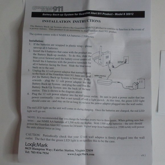 LogicMark 30512 Guardian Alert 911 Battery Back-Up System NWOT - Picture 5 of 7